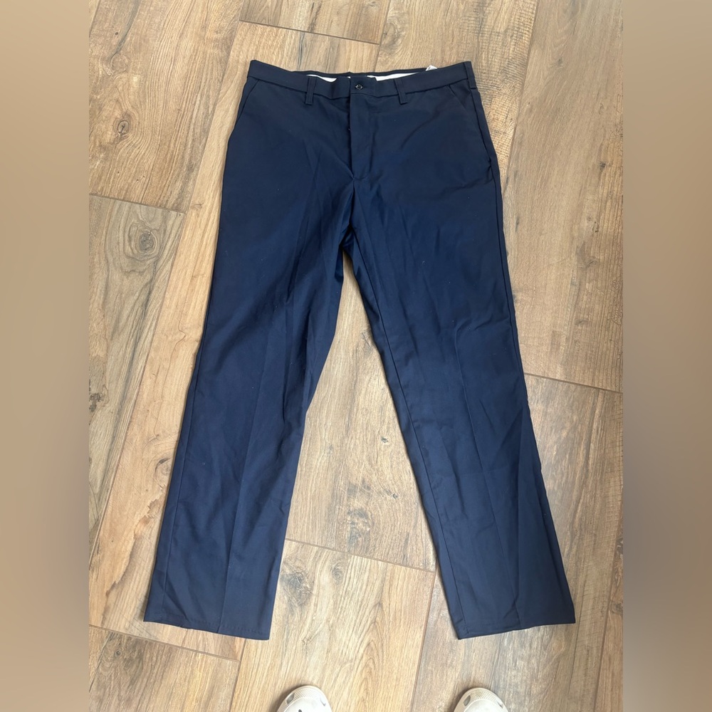 Men's Navy Pants Aramark stretch waistband with adjustec size 36x32